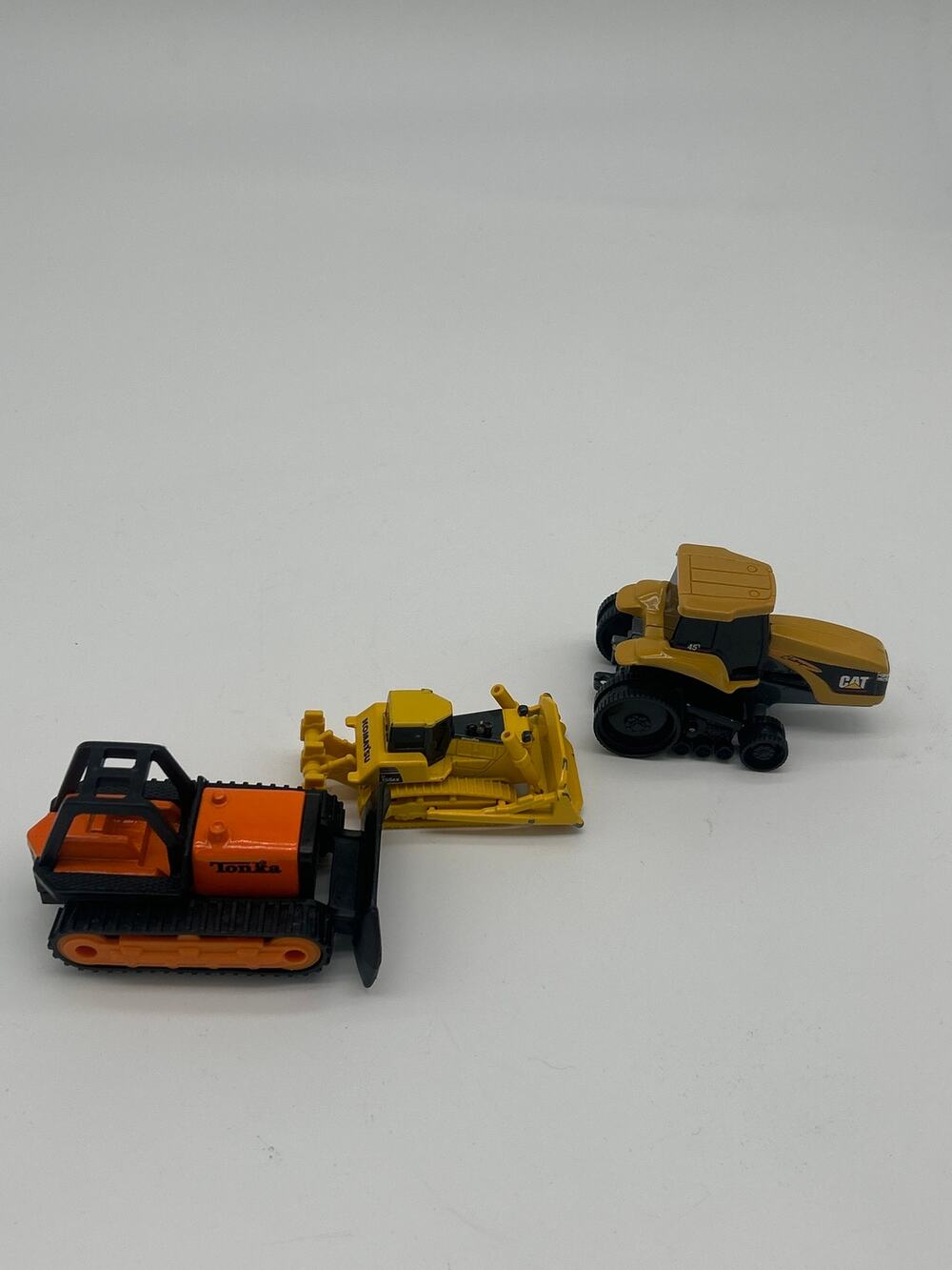 Lot of 3 Construction Vehicles Tonka Bulldozer CAT Roller Tomica Komatsu Toys